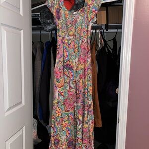 Multicolor Paisley Floral Maxi Dress